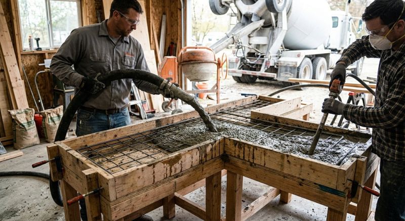 Cement Countertop Pouring in Marin County, CA